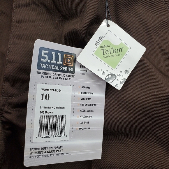 5.11 Tactical Women 10 Pant A-Class PDU Twill Patrol Duty Uniform Brwn 64304 NEW - Picture 3 of 16